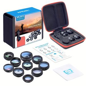 TEMU 에이펙셀 10 in 1 휴대폰 렌즈 키트 어안 망원 망원경 매크로 카메라 렌즈 필터 아이폰 14 13 프로 삼성 화웨이 샤오미 모든 스마트폰