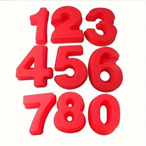 TEMU 10인치 9개 대형 사이즈 숫자 몰드 베이킹 폼 실리콘 숫자 몰드 케이크 팬(10인치)