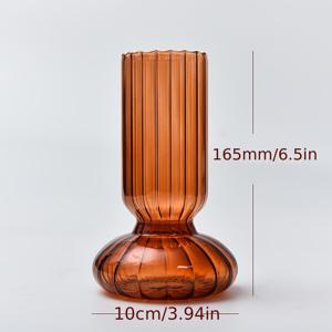 TEMU 1pc 줄무늬 유리 수경 꽃병, 냉장고, 창, 집, 파티, 전시회, 결혼식, 축제 실내 및 실외 장식 꽃 식물 유리 냄비