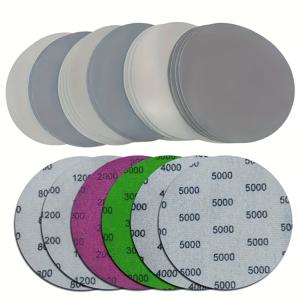TEMU 24개 125mm 습식/건식 샌딩 디스크 - 그릿 800-5000 - 전기 그라인더 액세서리용 후크 앤 루프 플로킹 궤도 샌딩 패드 세트