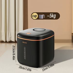 TEMU 1pc 대용량 5/10kg 애완 동물 사료 저장 용기, 밀폐형 개 고양이 건식 사료 저장, 수분 방지 애완 동물 간식 식품 저장용 양념통과 함께