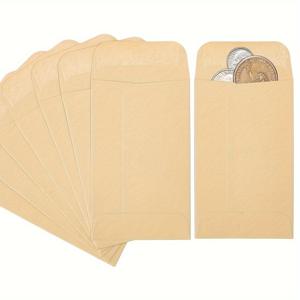 TEMU 100개 자체 밀봉 동전 봉투 2.25x3.5인치 - 종이 미니 파우치, 씨앗, 보석 및 기프트 카드용 - 무광 마감, 다양한 색상, 씨앗 보관, 열쇠 봉투, 갈색