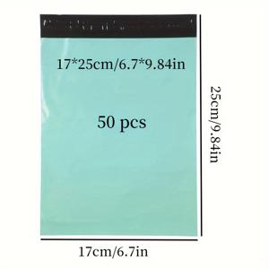 TEMU 50개 작은 민트 그린 익스프레스 가방 메일러 대량 배송 봉투, 자체 접착 포장, 플라스틱 우편, 메일러 가방, 불투명, 옷 책 신발, 전자 제품 등, 방수 익스프레스 가방