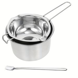 TEMU 3개 스테인리스 스틸 더블 보일러 세트, 400ml 냄비, 숟가락 및 손잡이 포함 - 초콜릿 녹이기, 사탕, 수프, 왁스, 양초 만들기에 이상적 - 크리스마스, 할로윈, 추수감사절, 데이, 졸업식에 사용할 수 있는 다재다능한 주방 용품