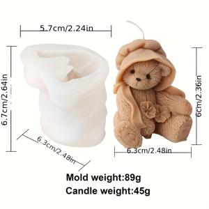 TEMU 1pc 실리콘 금형, 3D 모자를 쓴 곰 모양의 퐁당 초콜릿 비스킷 금형, 케이크 장식 금형, 비누 향초 석고 금형, 주방 용품, 베이킹 도구, DIY 용품