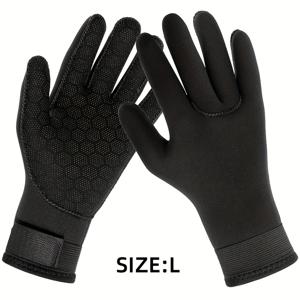 TEMU 1 쌍 3mm 클로로프렌 고무 장갑, 스피어피싱, 수영, 드리프팅, 카약, 패들링, 워터 스키 및 다이빙에 적합한 따뜻하고 미끄럽지 않은 유연한 장갑
