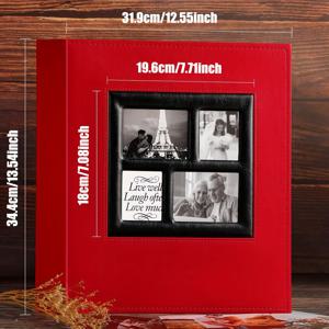TEMU 우리의 모험 책 가죽 사진 앨범, 4x6 인치, 1000 포켓이 있는 추가 대용량, 1000 개의 수평 및 수직 사진을 보관, 가족과 결혼기념일을 위한 이상적인 선물, 크리스마스 테마