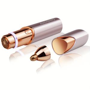 TEMU 여성용 콘두로마 2-in-1 눈썹 & 얼굴 털 제거기 - USB 충전식 전기 면도기 LED 라이트, 무통증 & 즉각적인 제모, 180mAh 배터리, 보라 & 핑크 디자인, 내장 충전 포트, 충전식 얼굴 털 제거기
