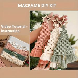 TEMU 3pcs/set 마크라메 DIY 키트, 선물 뜨개질 공예 키트는 초보자에게 적합하며 친구와 가족에게 완벽한 선물입니다 - 겨울, 새해