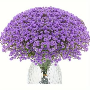 TEMU 15/25/30개의 인공 백합 꽃, 시뮬레이션 손에 들고 있는 아기의 숨 꽃다발, 보라색 말린 꽃, 결혼식 생일 브라이덜 샤워 장식용, 봄 방 장식, 집 방 테이블 카페 장식, 봄 여름 장식