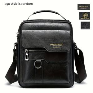 TEMU Weixier 크로스바디 가방, 기하학적 패턴, 다중 포켓 지퍼 숄더 토트, 폴리에스터 안감, 가장자리 페인트, 다크 브라운/블랙/라이트 브라운|크로스백|토트백