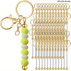 TEMU 36pcs PUCXOBE 빈 베이더블 키체인 로드 세트 - 패션 DIY 공예 키체인 팔찌, 목걸이 및 더 많은 것에 적합 - 이상적인 크리스마스 및 데이 선물, 창의적인 공예 | 다재다능한 패션 | 내구성 있는 키체인, 키체인 액세서리
