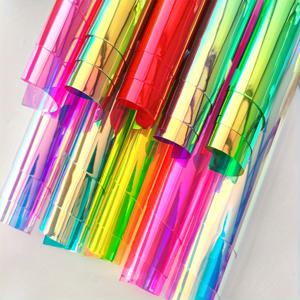 TEMU 10개 A4 홀로그램 투명 PVC 원단 무지개빛 투명 비닐 레이저 공예 원단, 바느질 공예 DIY 리본 및 보석 제작용, 30X21CM
