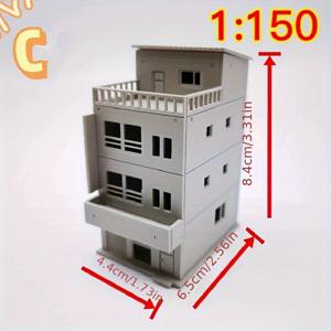 TEMU 일본 스타일 미니어처 기차 장면 - 1/150 스케일 플라스틱 모델, 나고야 코티지 풍경, 쉬운 조립 수집품