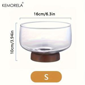 TEMU KEMORELA 대형 라운드 유리 샐러드 보울 - 녹이 방지, 북유럽 스타일의 과일 및 디저트 혼합용 그릇 - 가정 주방 또는 레스토랑에 적합