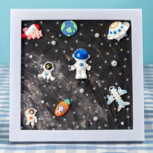 TEMU DIY 사진 액자 예술 공예 키트, DIY 크림 접착제 돌 예술 세트, 재미있는 크리스마스 생일 선물