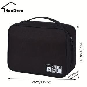 TEMU 1pc HONDREN 전자 기기 정리함 여행용 케이블 정리함 가방 - 패션 데일리 통근 액세서리, 손세탁 가능, 코드, 충전기, 휴대폰, USB, SD 카드, 하드 드라이브, 파워 뱅크 저장 케이스, 여행용 전자 기기 정리함 | 기술 액세서리 가방 | 내구성 있는 저장 케이스, 충전기 정리함 가방|보조배터리|핸드폰가방