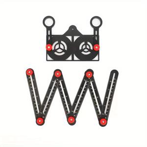 TEMU 7개 알루미늄 합금 다각형 자 세트, 6개 모서리 측정 도구, 타일, 목공, DIY 목공, 금속 구조물을 위한 범용 위치 템플릿, 전기 또는 배터리 필요 없음