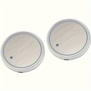 TEMU LED 네온 라이트가 있는 자동차 컵 코스터 1/2개 세트, 지능형 감지 색상 분위기 조명 컵 패드, USB 충전식 컵 매트, 야광 컵 쿠션, 차량 내부 액세서리, 바 장식, 홈 데코, 차량 장식, 가정 및 차고용 수납 정리|인테리어소품