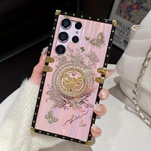 TEMU 새로운 나비 홀더 꽃 삼성 갤럭시 S25 S24 S23 S22 울트라 /S25 S24 S23 S22 플러스 /S25 S24 S23 S22 /A54 /A14 /A53 /A13 /A34 /A24 4G, 화이트, 핑크, 퍼플 홀더 패션과 아름다운 모바일 폰 케이스