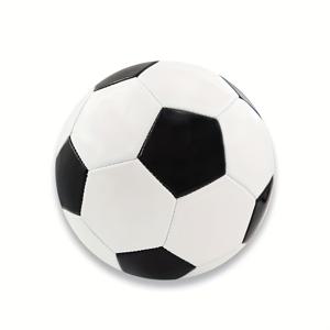 TEMU 1pc 성인용 사이즈 5 축구공, 21.5cm 직경, 반사성 클래식 블랙과 화이트, 방수 및 내마모성 - 모든 토지 조건에 적합, 기계적으로縫은 성인용 PU 내구성 축구공, 실내 및 실외 사용에 적합, 스포츠 경험을 향상시키세요