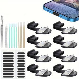 TEMU USB 유형 C 먼지 방지 플러그 커버, C 유형 포트 먼지 플러그, USB C 먼지 커버, USB C 충전 포트 먼지 커버 iPhone 15 Plus Pro Max용 보호 장치, 삼성용, 스피커 메쉬 커버 포함