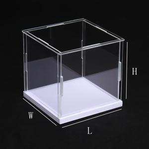 TEMU 1개 컬렉션용 디스플레이 케이스 화이트 베이스 조립형 투명 아크릴 박스 대체 유리 케이스 액션 피규어 홈 스토리지 & 정리용 장난감