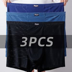 TEMU 뚱뚱한 아빠를 위한 여름용 통기성 좋은 아이스 슬리피 파이버 메쉬 홀 플러스 사이즈 남성 복서 브리프 팩 (최대 350파운드까지), 대형 사이즈