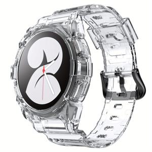 TEMU 삼성 워치 4/5용 클리어 실리콘 스포츠 시계 밴드, 40mm/44mm - 방수, 통기성, 빠른 릴리스 스트랩과 안전한 버클 클로저, 남녀공용 투명 디자인