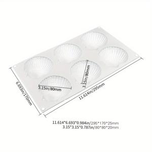 TEMU 1pc, 6 캐비티 오션 쉘 진주 디저트 베이킹 도구, 실리콘 케이크 주형, 초콜릿 주형, 과자 장식 주방 오븐용 접시, 주방 악세사리, 베이킹 도구, DIY 용품|악세사리