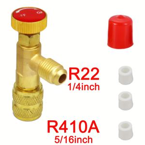 TEMU 황동 R410A & R22 냉매 안전 밸브 어댑터 포함 - 전원 필요 없음, HVAC 시스템 및 공기 청정기, 충전 밸브, 구리, 플루오린에 이상적