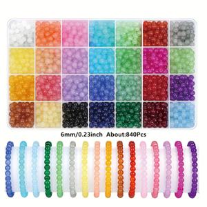 TEMU 560/840/1080/1400pcs 6/8mm 유리 젤리 더블 콤보 비즈 세트 DIY 보석 액세서리
