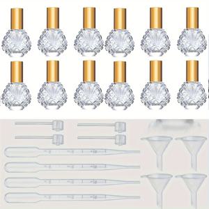 TEMU 15ml 유리 향수 분무기 세트, 깔때기 & 피펫 포함 - 누수 방지, 휴대용 스프레이 병, 향수, 로션, 에센셜 오일용 - 고품질 여행 액세서리, 빈 향수 병, 디스펜서|오일스프레이