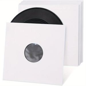 TEMU 10/5개 화이트 페이퍼 비닐 레코드 슬리브, 정전기 방지 화이트 크래프트 페이퍼 LP 레코드 보호 커버, 음악용 페이퍼 레코드 슬리브 LP 컬렉션 앨범 재킷 커버 12인치