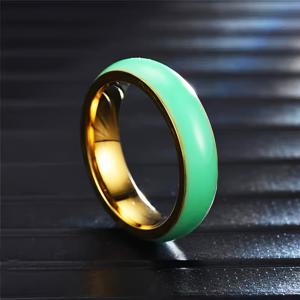 TEMU 1pc YANHUI 럭셔리 6mm 스테인레스 스틸 모조 자데 반지 여성용, 비색 패션 보석, 결혼식, 약혼식,宴회, 데이 선물, 올 시즌 할로 스타일 액세서리