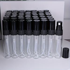 TEMU 50개 5ml 미니 유리 스프레이 병, 블랙 캡 포함 - 미세 미스트 여행용 향수 & 메이크업 분무기, 휴대용 리필 가능 액체 용기, 여행 또는 DIY 사용용, 화장품 스프레이 병 | 세련된 병 디자인 | 포장|향수