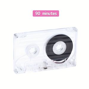 TEMU 1개 투명 플라스틱 마그네틱 테이프 디스펜서 (45분/60분/90분 빈 오디오 테이프 포함) - 연설 및 음악 녹음, 아카이브 보관, 데이터 백업용 | 기능성 스토리지 | 플라스틱 케이스