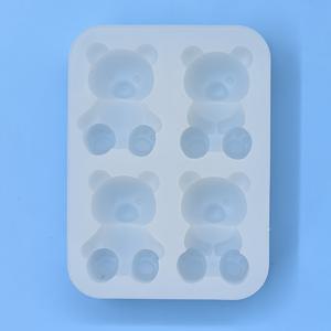 TEMU 실리콘 곰 몰드 4개 세트 - 귀여운 앉은 곰 디자인 실리콘 몰드 DIY 공예, 비누 만들기, 양초 만들기, 수지 주조 - 쉬운 릴리스를 위한 내구성 있고 유연한 재질
