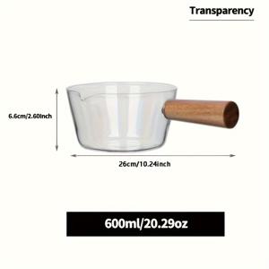TEMU 다용도 미니 유리 냄비, 나무 손잡이 - 고급 보로실리케이트, 면, 우유, 샐러드 & 파스타용 논스틱 - 주방 및 레스토랑 사용에 완벽