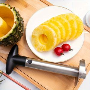 TEMU 1개, 스테인리스 스틸 파인애플 껍질 벗기기, 과일 코어 제거기, 파인애플 커터, 파인애플 코어러, 파인애플 슬라이서, 파인애플 커터, 과일 코어러, 파인애플 껍질 벗기기 도구, 주방 도구.