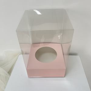 TEMU 5개 플라워 선물 상자, 접이식 투명 디자인 PVC 스퀘어 토트 (DIY 꽃꽂이용), 크리스마스 트리 장식 및 새해 축하용 - 내구성 있는 핑크 리본 손잡이와 투명 창문, 특별한 날 선물용 | 투명 선물 박스 | 접이식 PVC 디자인
