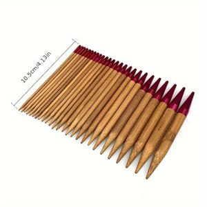 TEMU 카디건 바늘 직조 도구 분리 및 교체 가능한 로프 링 바늘 탄화 대나무 링 바늘 13세트 액세서리 패키지 포함