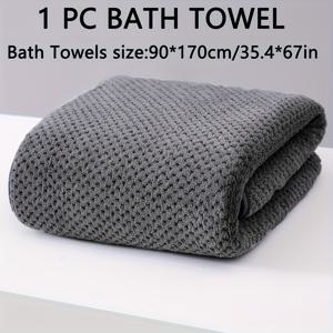 TEMU 1pc 초대형 목욕 타올 (35.4*67In/90*170Cm), 파인애플 체크 패턴이 있는 초박형 파이버로 제작, 매우 흡수력이 뛰어나며 부드럽고 편안하며 욕실, 체육관, 호텔, 가정용품, 욕실 액세서리, 다양한 색상으로 제공됩니다.|수건|샤워타올|샤워커튼