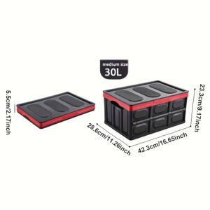 TEMU 1pc 접이식 자동차 트렁크 정리함, 캠핑, 가정, 차량 보관, 대용량 접이식 자동차 보관 용기, 다목적 홈 보관 상자, 야외 캠핑, 자동 조직 액세서리를 위한 쌓을 수 있는 디자인의 플라스틱 보관함|폴딩박스