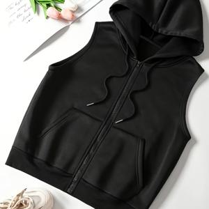 TEMU 플러스 사이즈 여성용 후드 스웨트셔츠 - 조절 가능한 끈이 달린 검은색 캐주얼 풀오버, 캥거루 포켓 & 리브 커프스, 매일 착용하기 좋은 중량감의 부드러운 원단, 편안한 옷차림, 디자인, 내구성 있는 컴포트