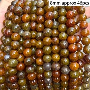 TEMU 천연석 비즈 - 브라운 드래곤 베인 아게이트, 쥬얼리 만들기, DIY 팔찌 및 목걸이용 둥근 루즈 비즈 세트, 6mm 8mm 10mm