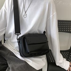TEMU 남성용 세련된 플랩 지퍼 사첼 백, 탈부착 가능한 어깨 끈이 달린 소형 토스트 백, 놀기에 적합