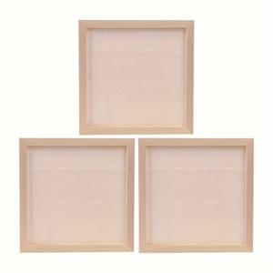 TEMU 3개 세트 사각 목재 3D 유화 프레임 얕은 프레임 20*20cm 두께 0.8cm