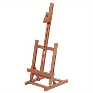 TEMU 25인치 조절 가능한 너도밤나무 탁상용 이젤 - 그림 그리기 및 전시용 견고한 H-프레임 디자인, 성인 및 초보자를 위한 휴대용 아트 스탠드