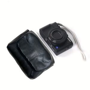 TEMU 소니 ZV-1, RX100, DSC-RX100 Mark VII, VI, V, IV, III, II, I, M7, M6, M4, M3, HX99, HX95, HX90, H50용 PU 가죽 카메라 소프트 케이스 - 레드/블랙, 자석 클로저 및 마이크로화이버 내부 보호
